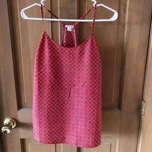 J Crew Printed Racerback Cami Tank size 2 EUC